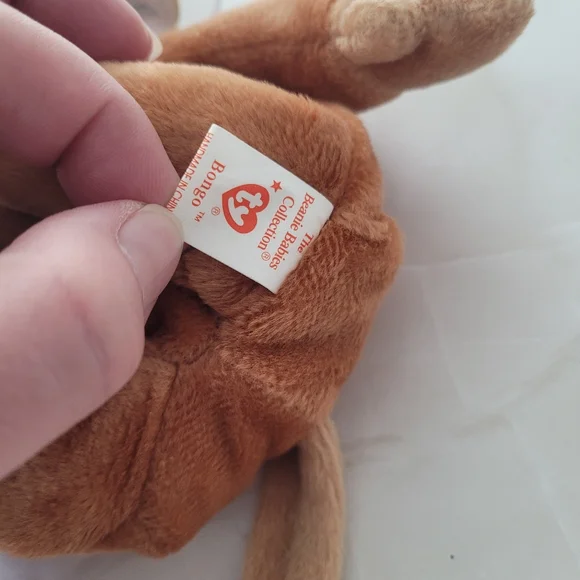 Y2K Bongo Monkey 1995 Retired TY Beanie Baby Stamp Inside Tush Tag - Picture 6 of 8